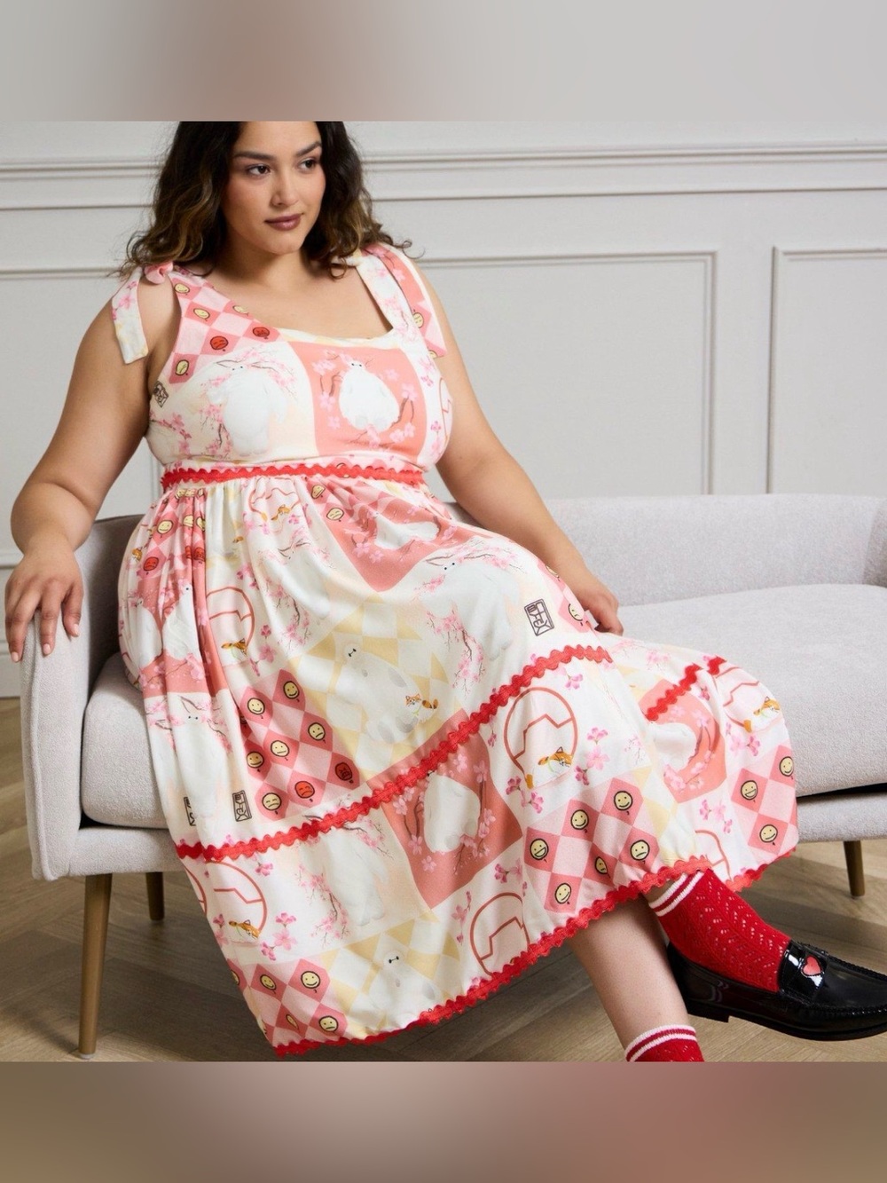 Her Universe Disney Big Hero 6 patchwork tie strap dress size 3X
